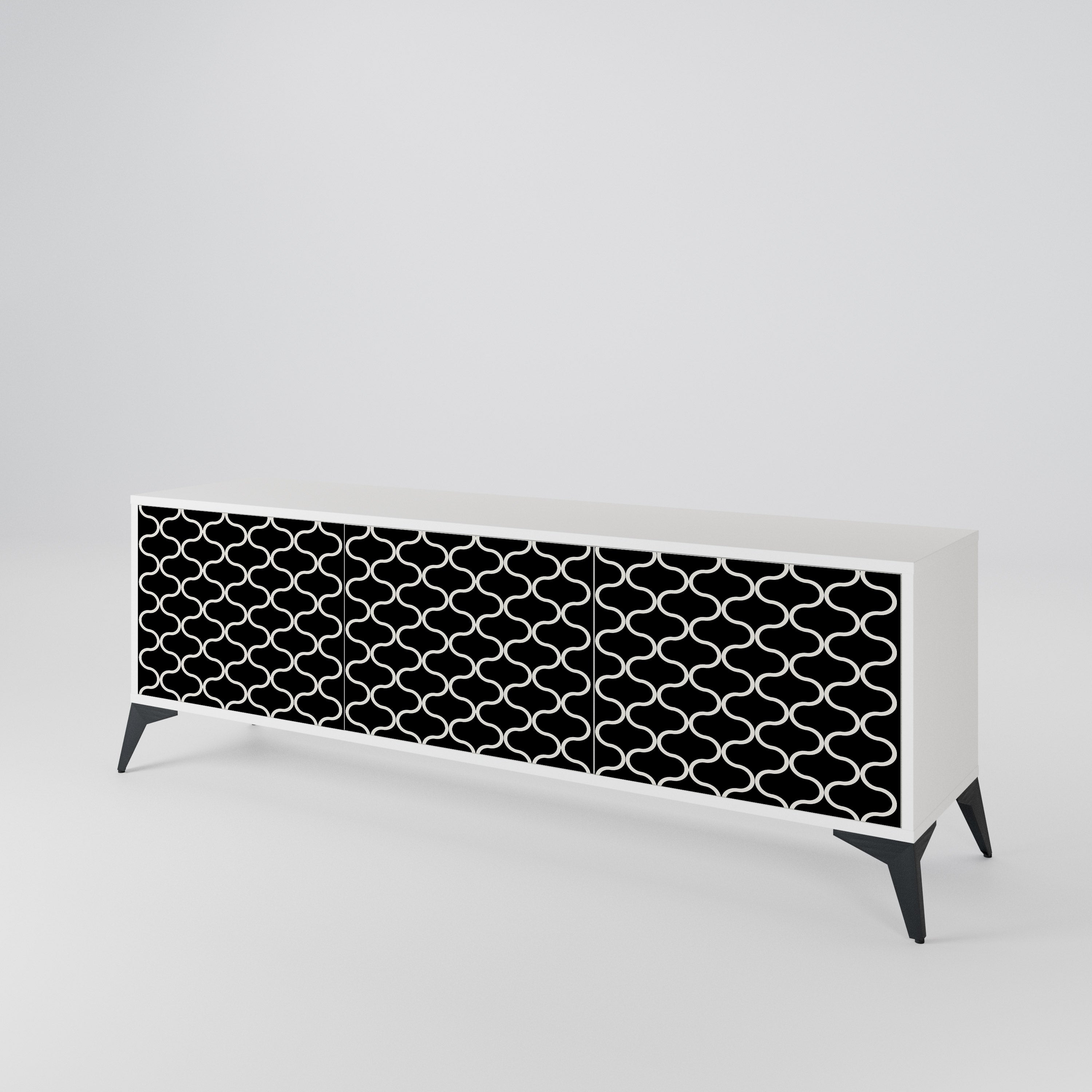 TESSELATED BLACKNESS Mueble de TV de 3 Puertas