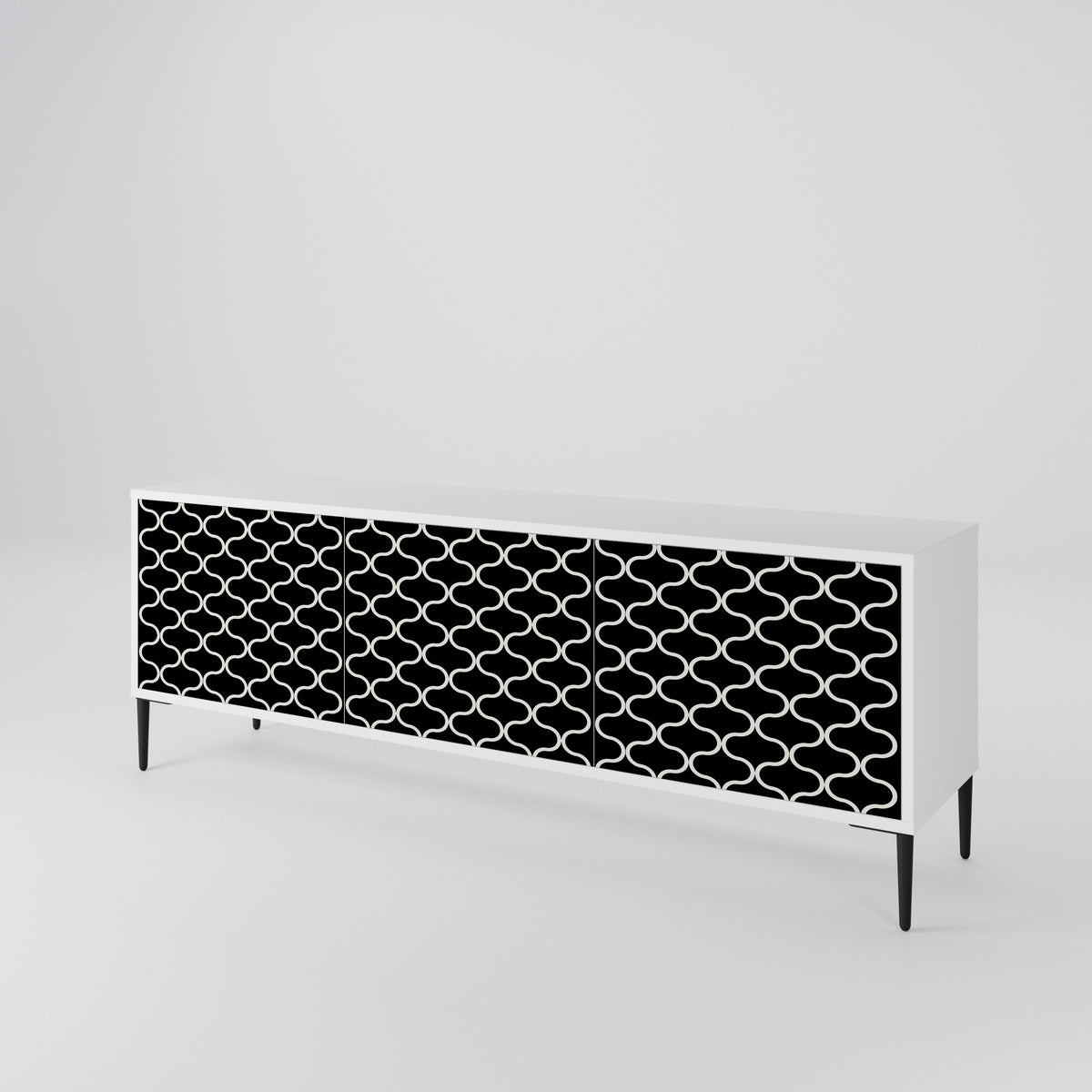 TESSELATED BLACKNESS Mueble de TV de 3 Puertas