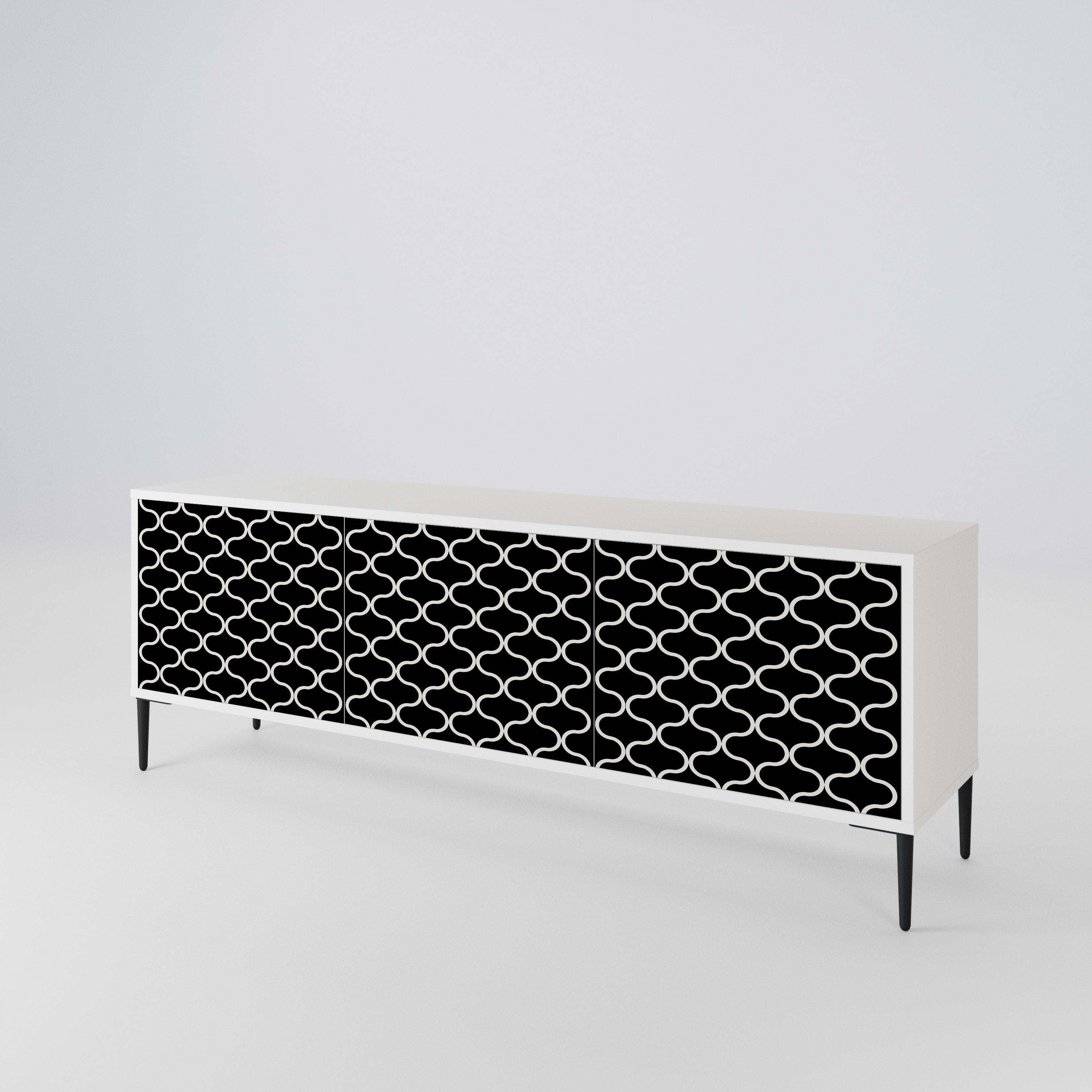 TESSELATED BLACKNESS Mueble de TV de 3 Puertas