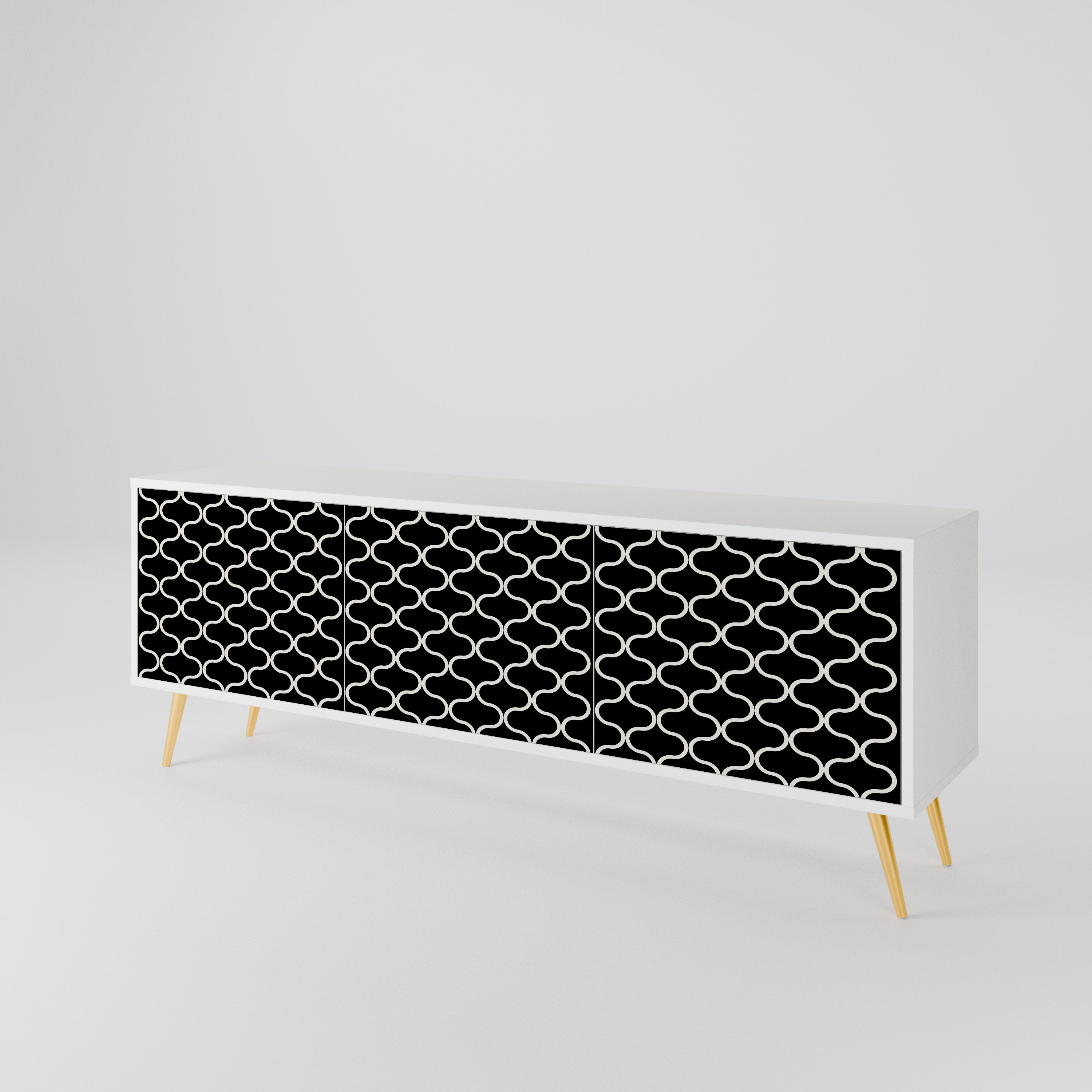 TESSELATED BLACKNESS Mueble de TV de 3 Puertas