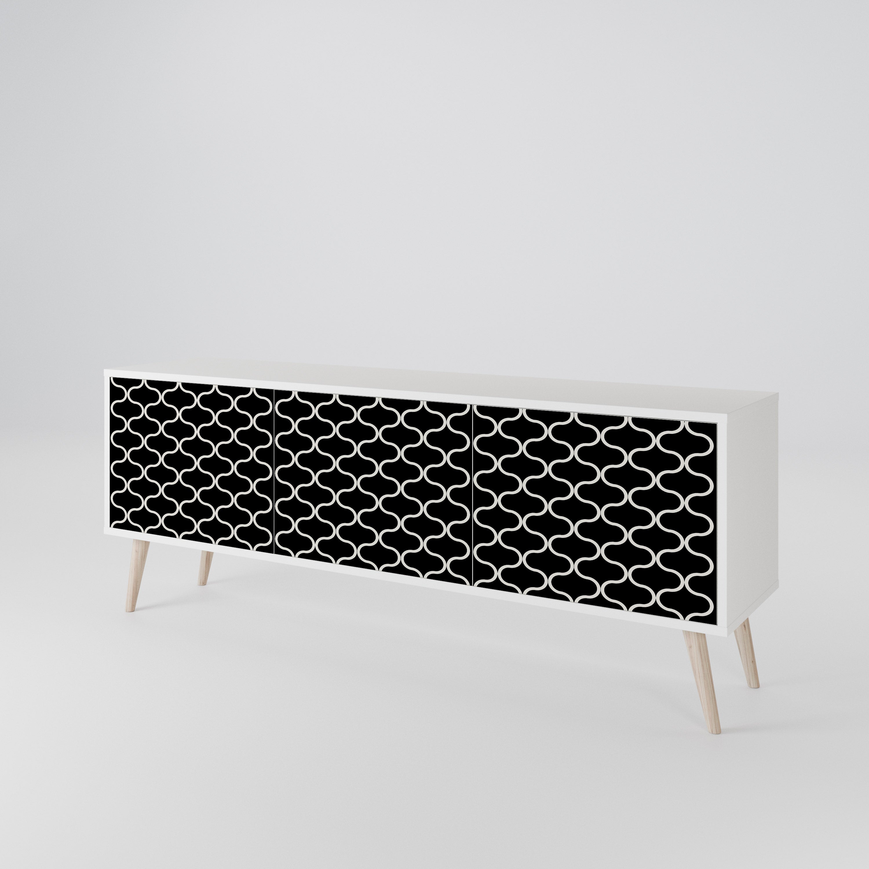 TESSELATED BLACKNESS Mueble de TV de 3 Puertas
