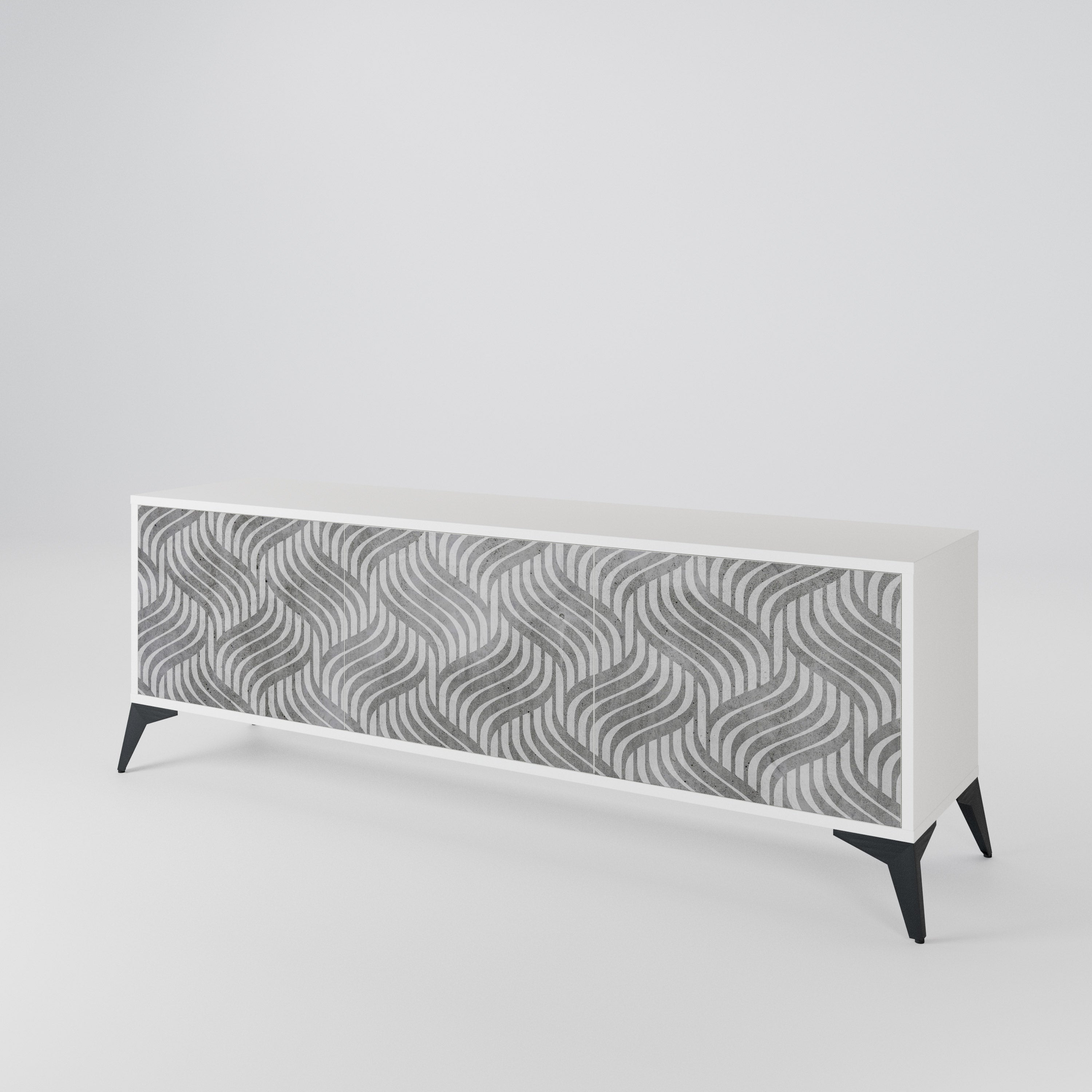 CONCRETE MOVEMENT Mueble de TV de 3 Puertas