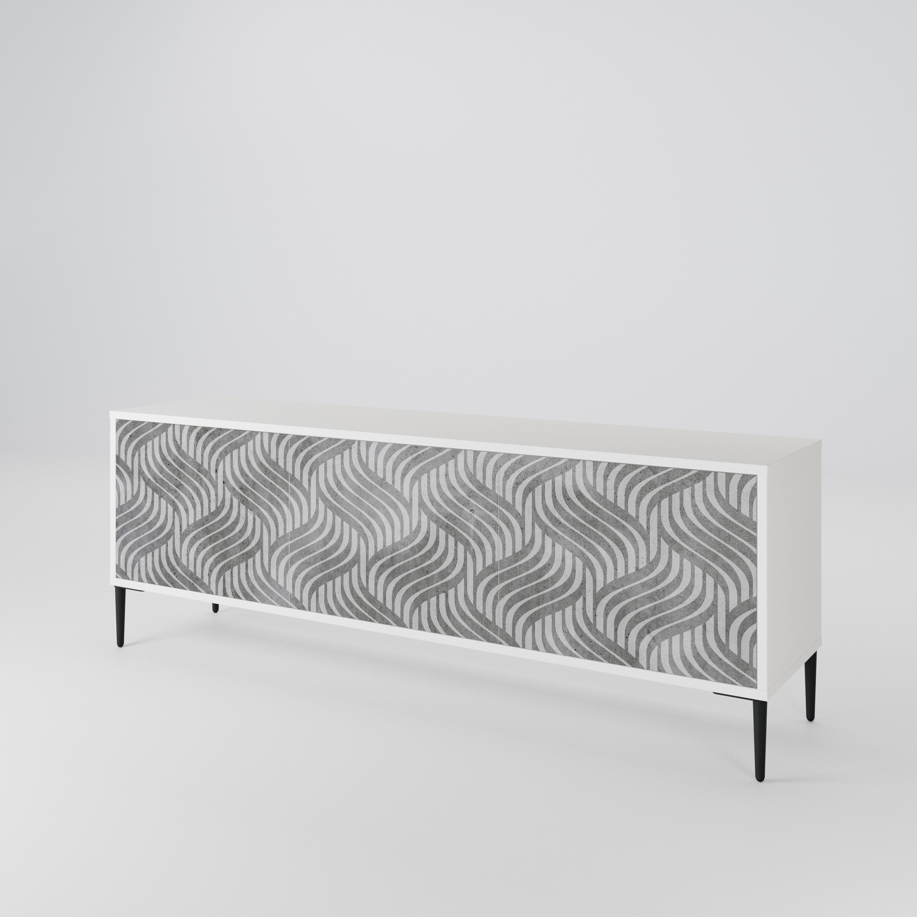 CONCRETE MOVEMENT Mueble de TV de 3 Puertas