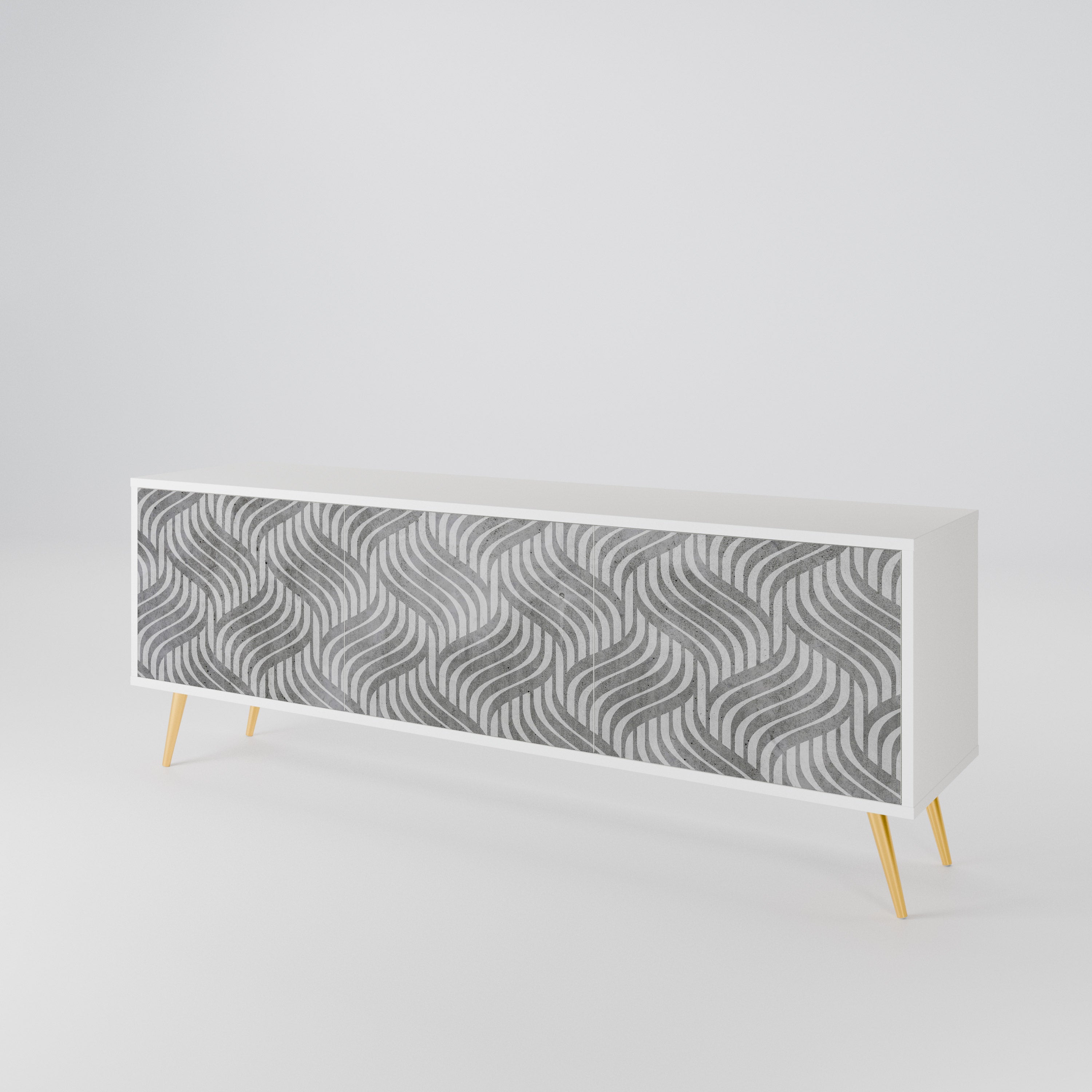 CONCRETE MOVEMENT Mueble de TV de 3 Puertas