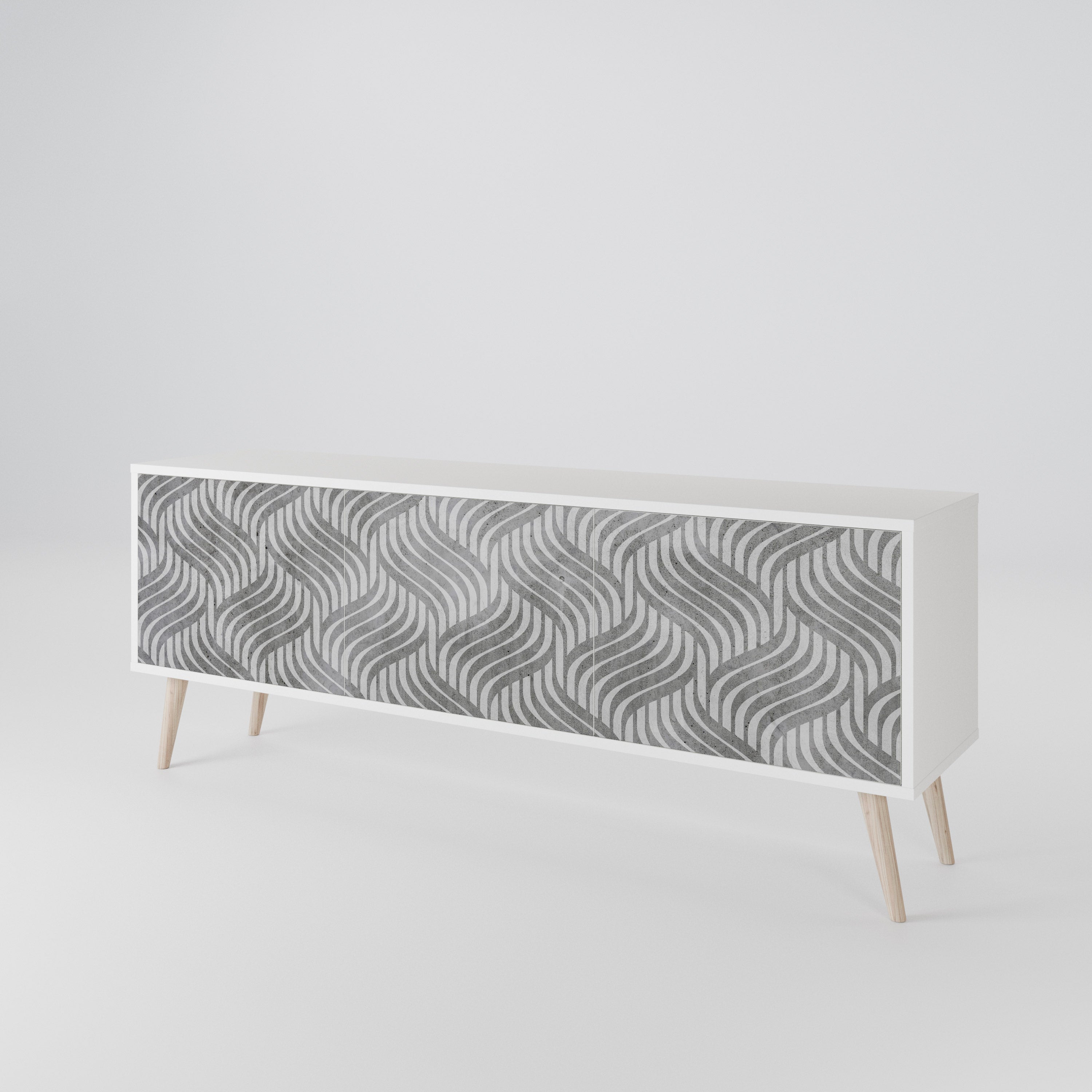 CONCRETE MOVEMENT Mueble de TV de 3 Puertas