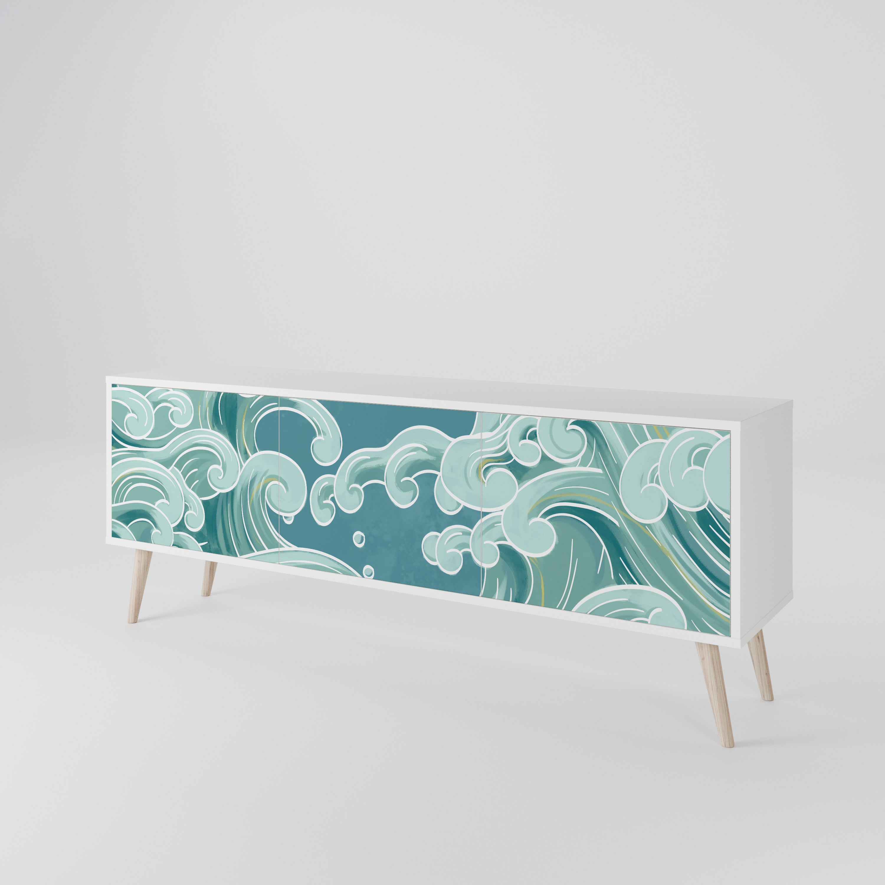 ASIAN SWAY Mueble de TV de 3 Puertas