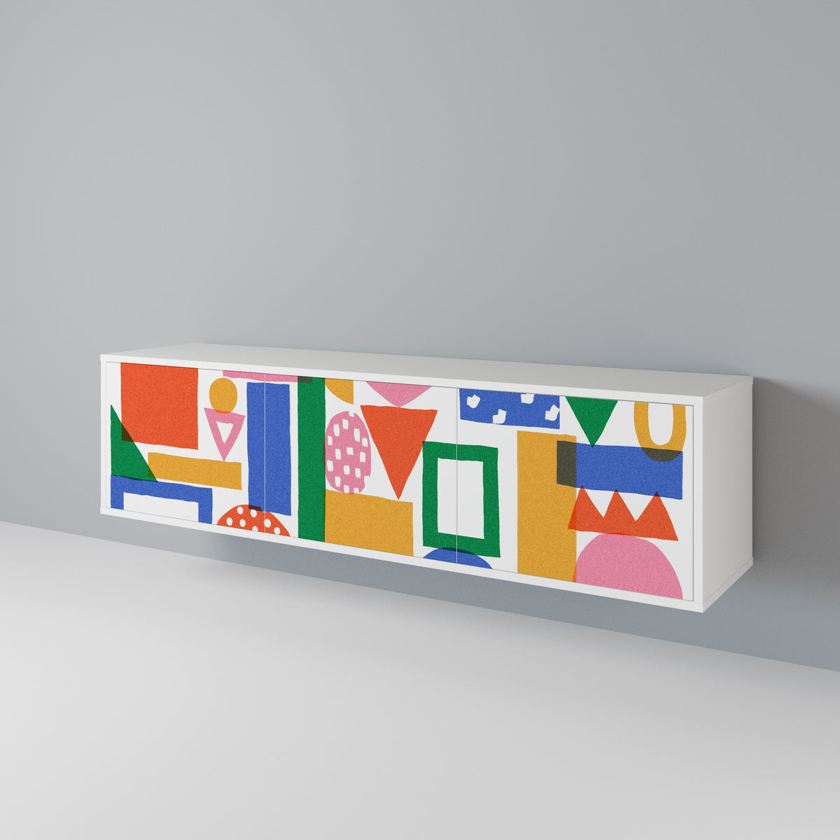 GEOMETRIC GLIMMER Mueble de TV de 3 Puertas