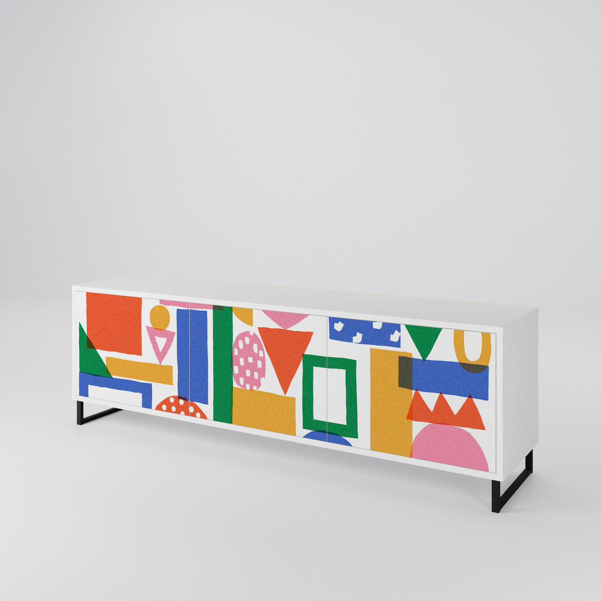 GEOMETRIC GLIMMER Mueble de TV de 3 Puertas