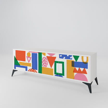 GEOMETRIC GLIMMER Mueble de TV de 3 Puertas