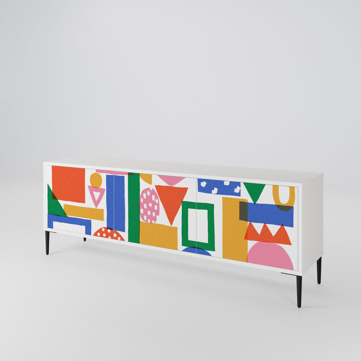 GEOMETRIC GLIMMER Mueble de TV de 3 Puertas