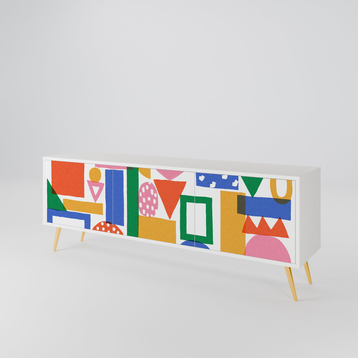GEOMETRIC GLIMMER Mueble de TV de 3 Puertas