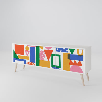 GEOMETRIC GLIMMER Mueble de TV de 3 Puertas
