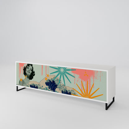 KANAGAWA BEAUTY Mueble de TV de 3 Puertas