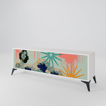 KANAGAWA BEAUTY Mueble de TV de 3 Puertas