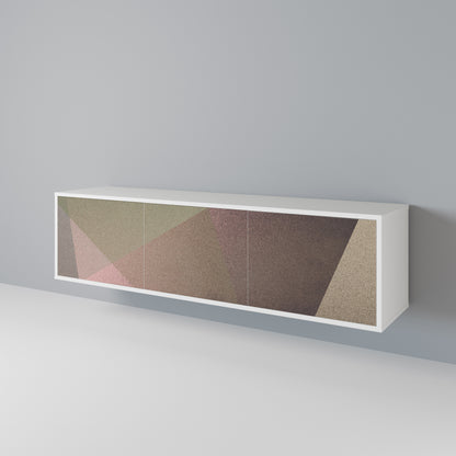 BEIGE GEOMETRY Mueble de TV de 3 Puertas