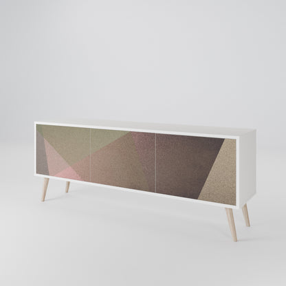 BEIGE GEOMETRY Mueble de TV de 3 Puertas