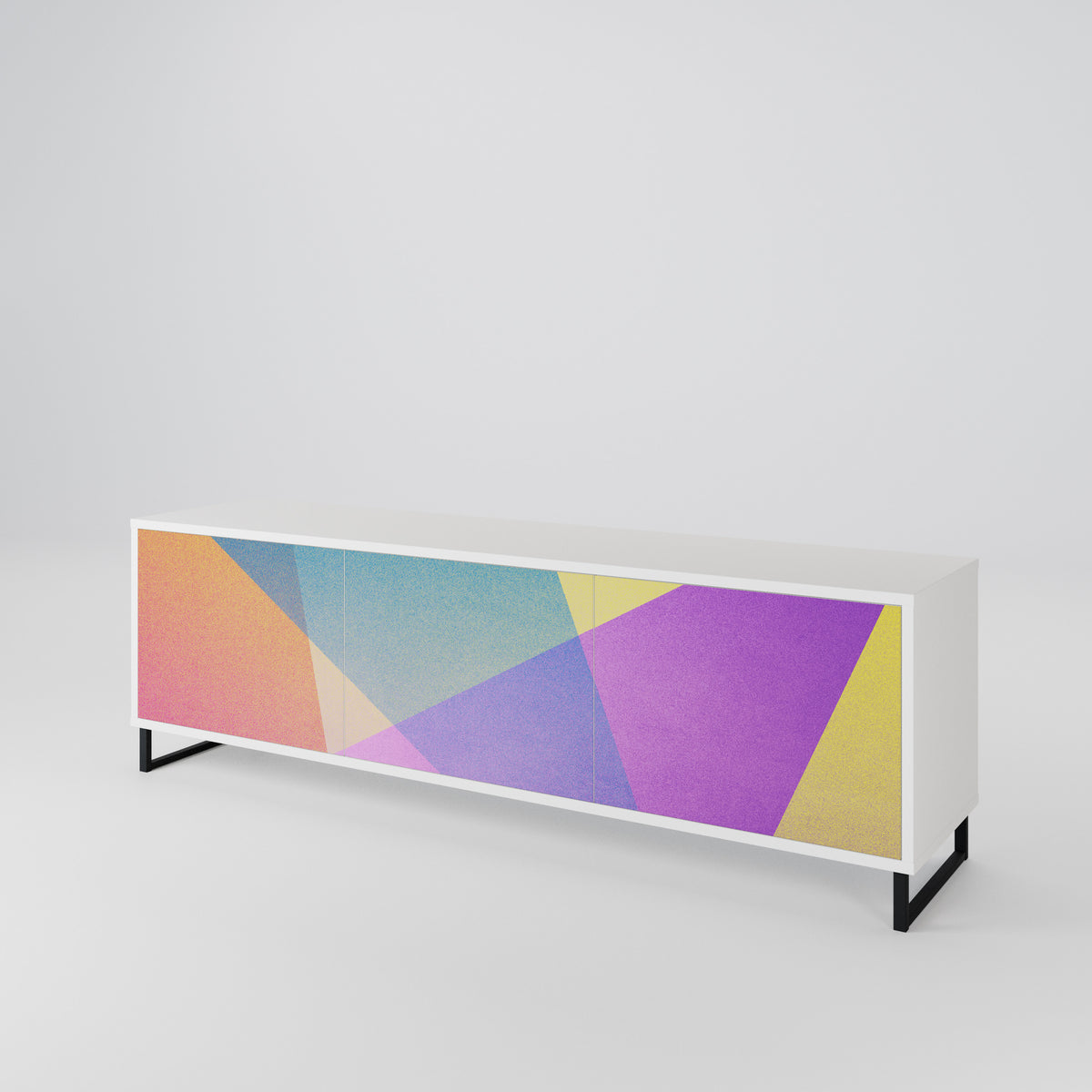 BRIGHT GEOMETRY Mueble de TV de 3 Puertas