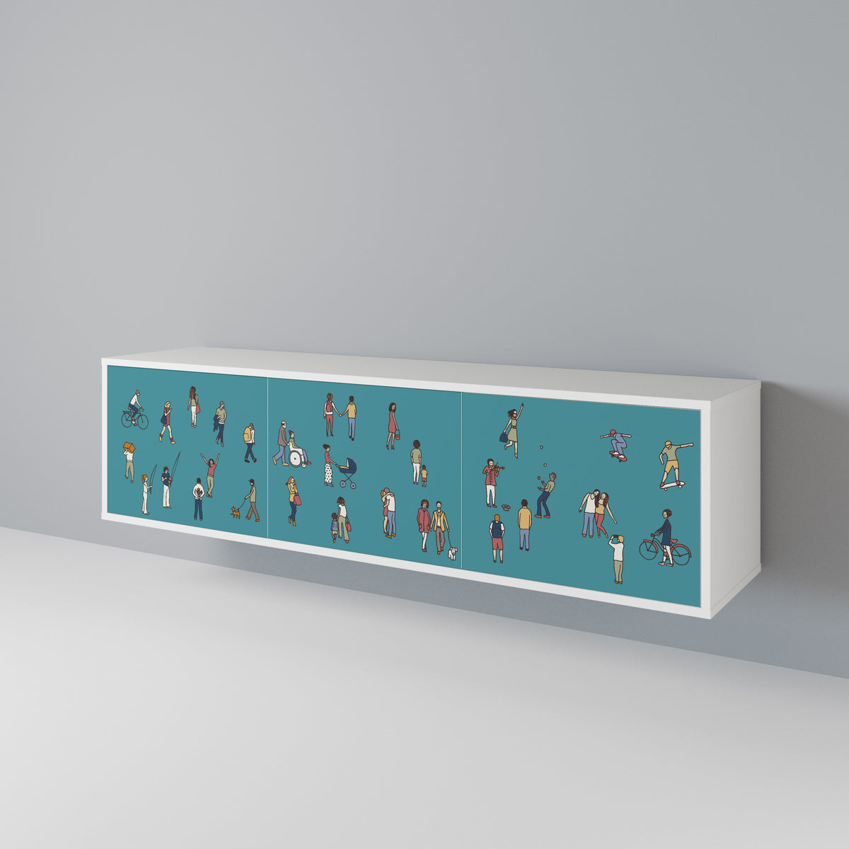 COLLECTIVE STREAM Mueble de TV de 3 Puertas