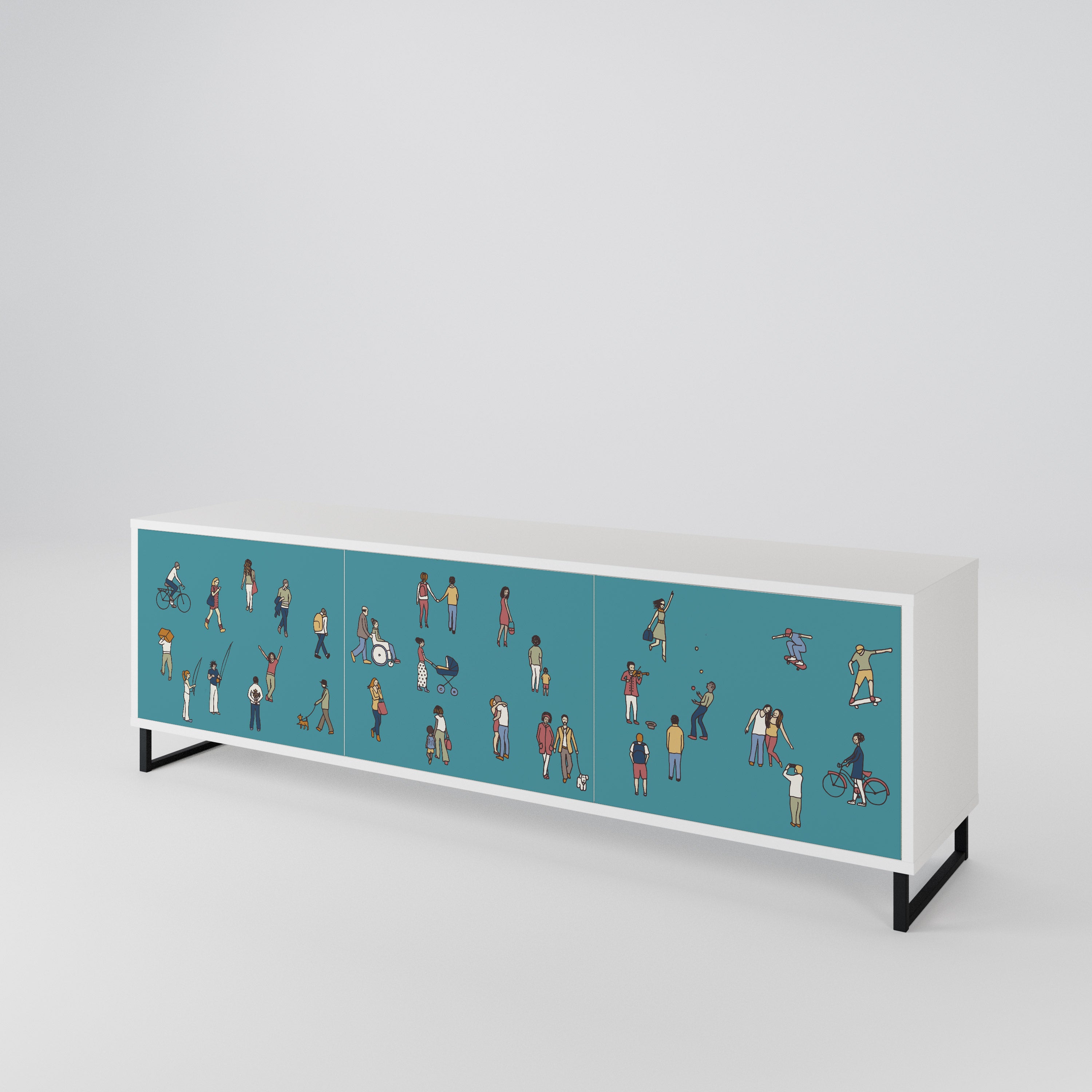 COLLECTIVE STREAM 3-Door TV Cabinet