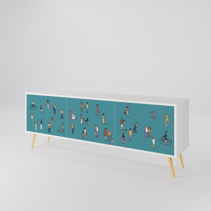 COLLECTIVE STREAM Mueble de TV de 3 Puertas