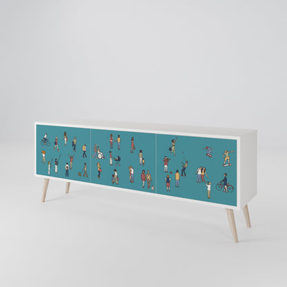 COLLECTIVE STREAM Mueble de TV de 3 Puertas