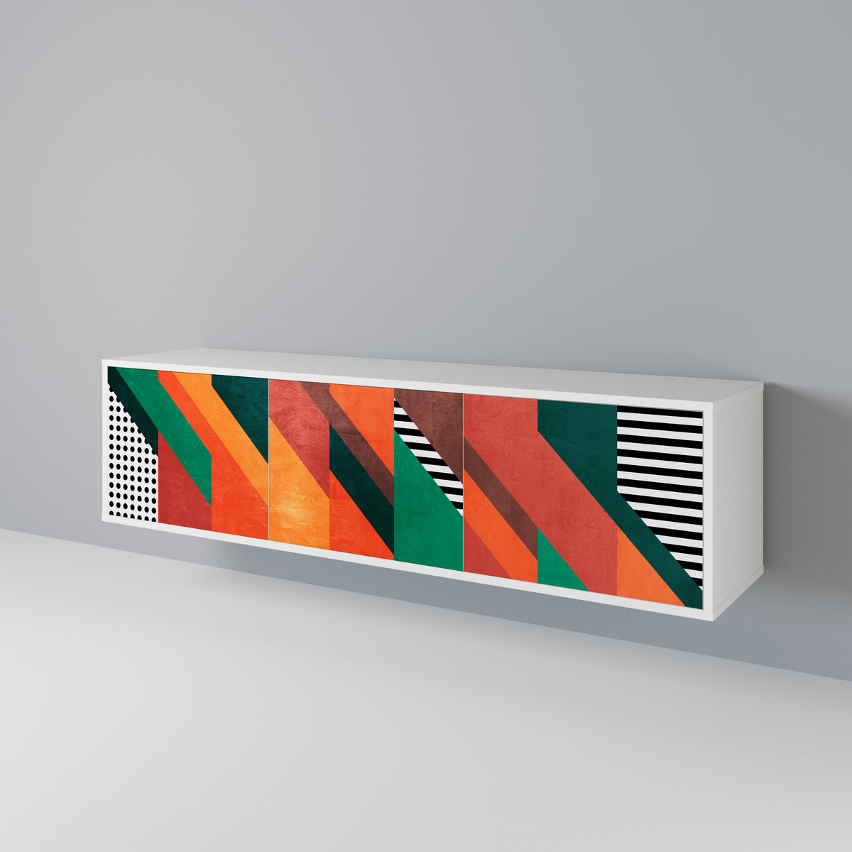MAKESHIFT ARTISTRY Mueble de TV de 3 Puertas
