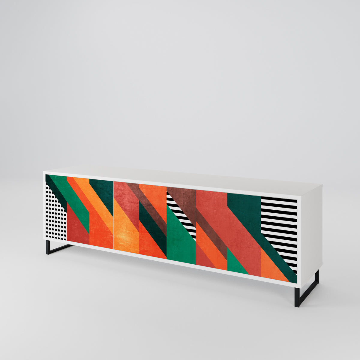 MAKESHIFT ARTISTRY Mueble de TV de 3 Puertas