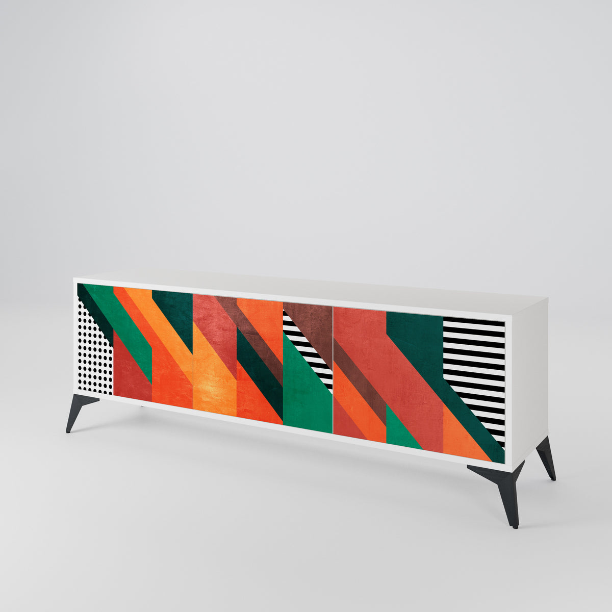 MAKESHIFT ARTISTRY Mueble de TV de 3 Puertas