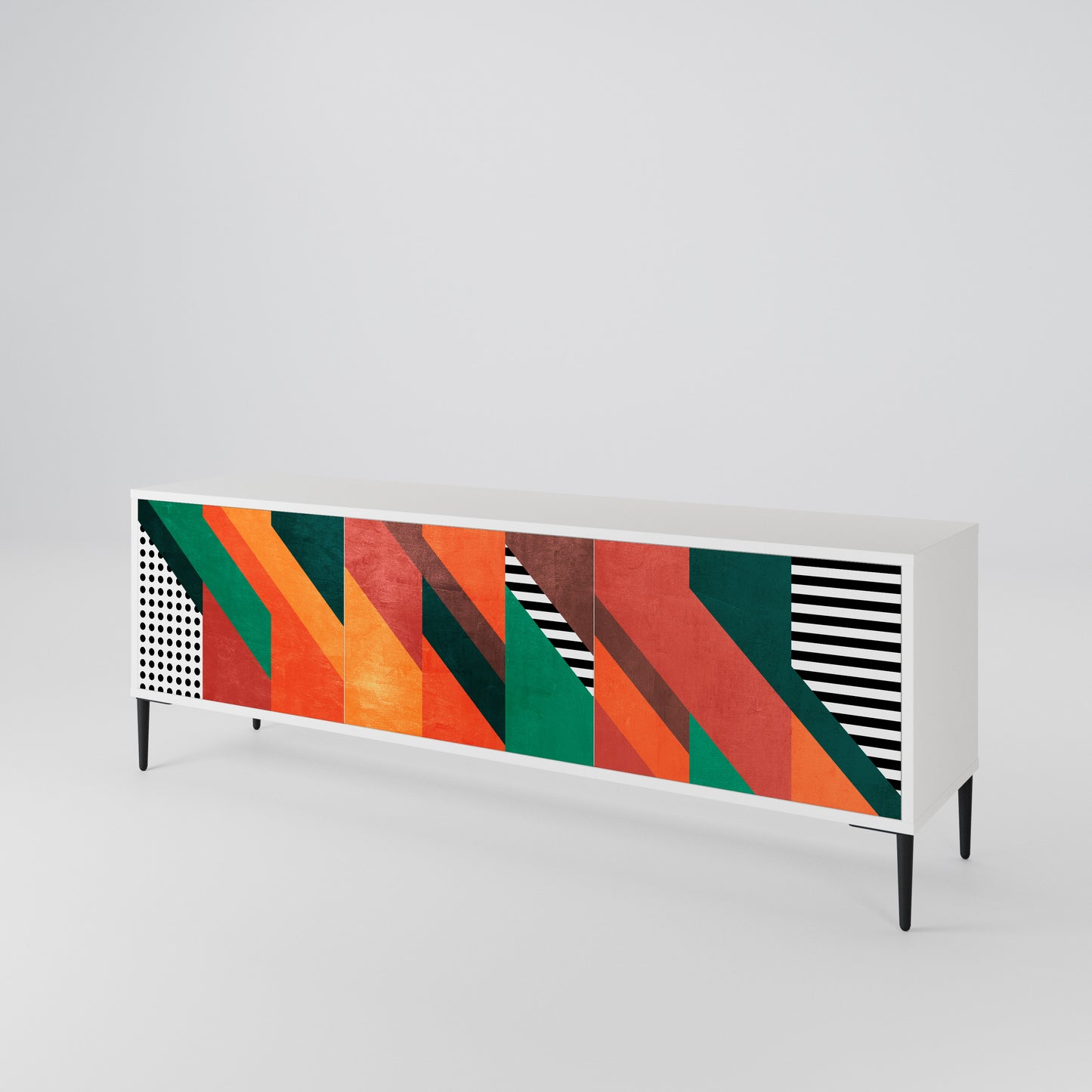 MAKESHIFT ARTISTRY Mueble de TV de 3 Puertas