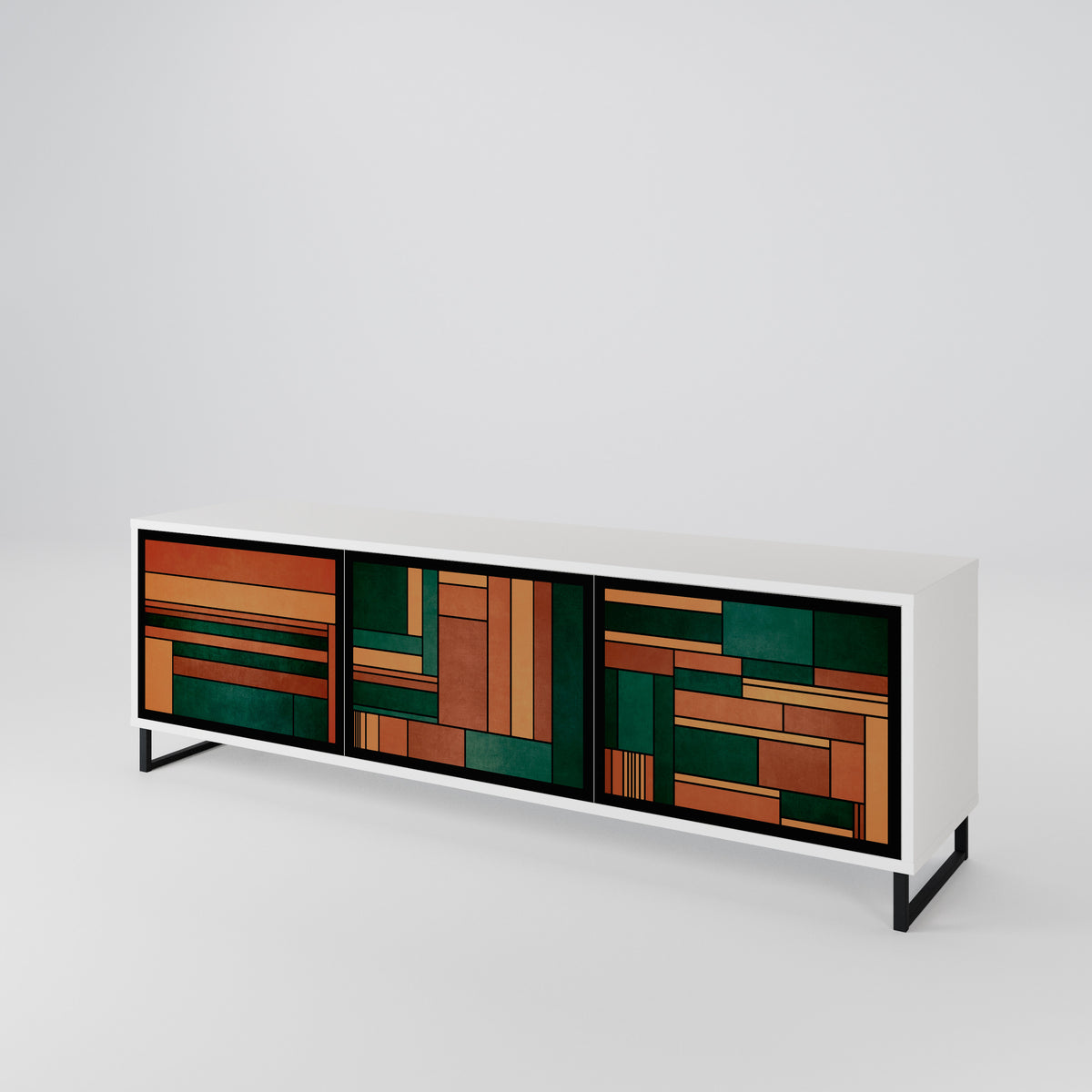 EARTHY FIGURES Mueble de TV de 3 Puertas