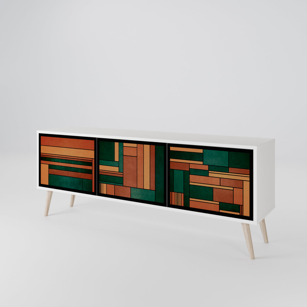EARTHY FIGURES Mueble de TV de 3 Puertas