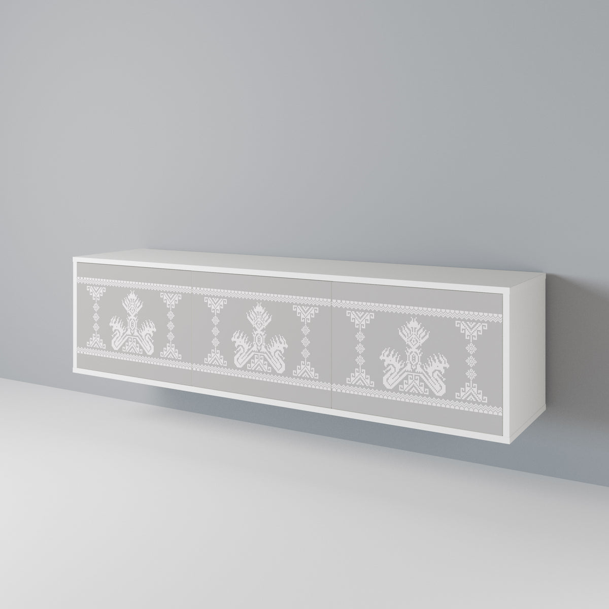 THAI GRAY Mueble de TV de 3 Puertas