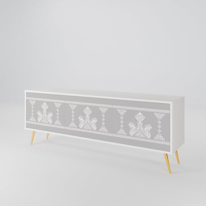 THAI GRAY Mueble de TV de 3 Puertas