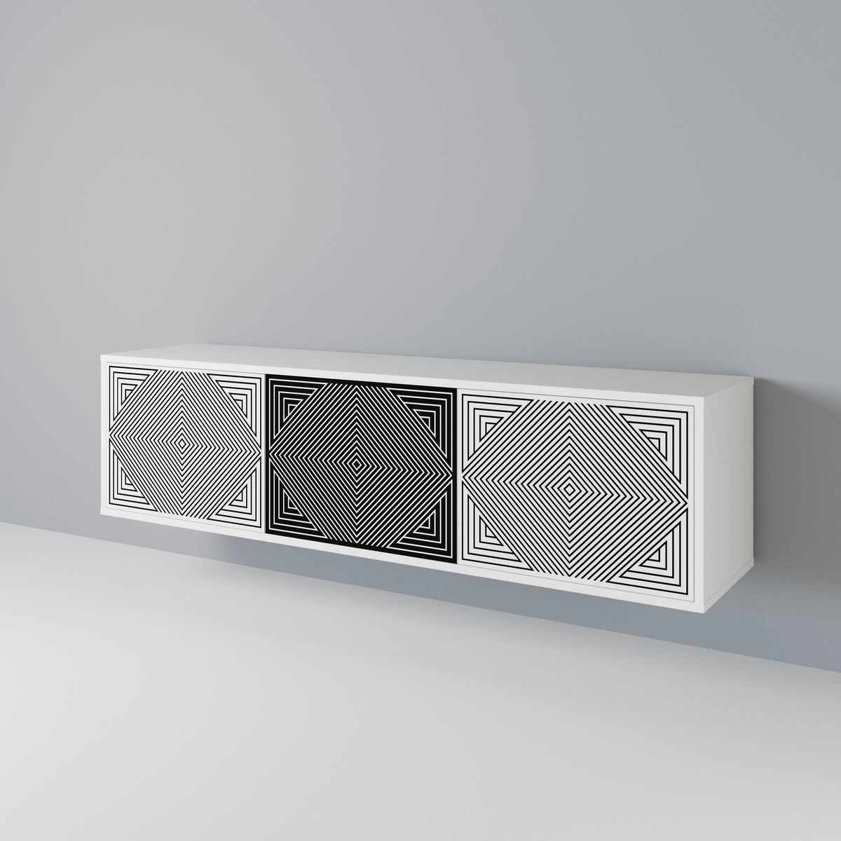 POLYGON ILLUSION Mueble de TV de 3 Puertas
