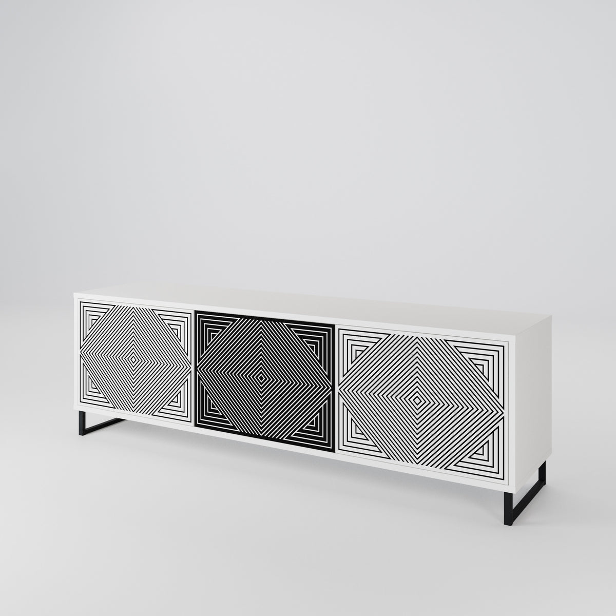 POLYGON ILLUSION Mueble de TV de 3 Puertas