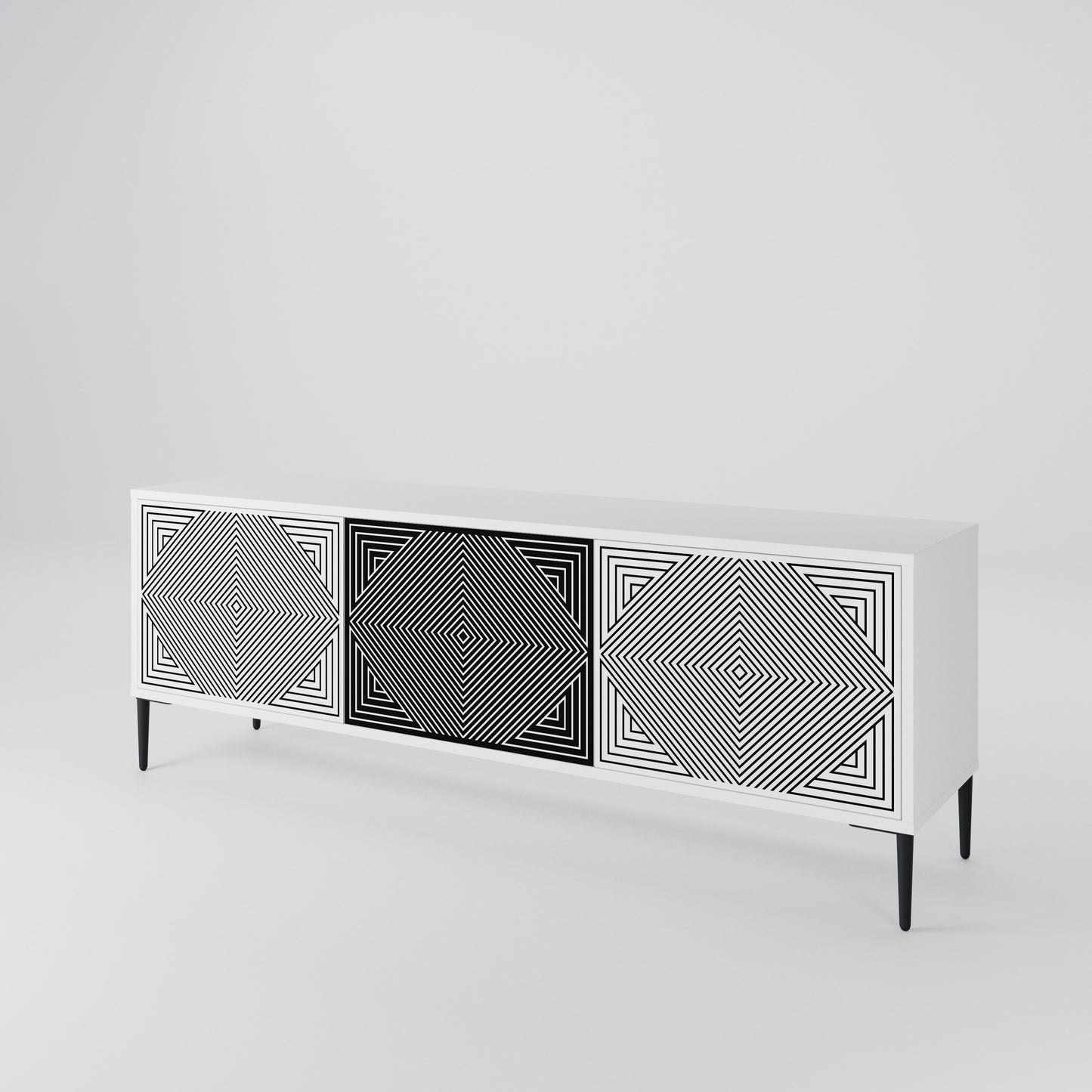 POLYGON ILLUSION Mueble de TV de 3 Puertas