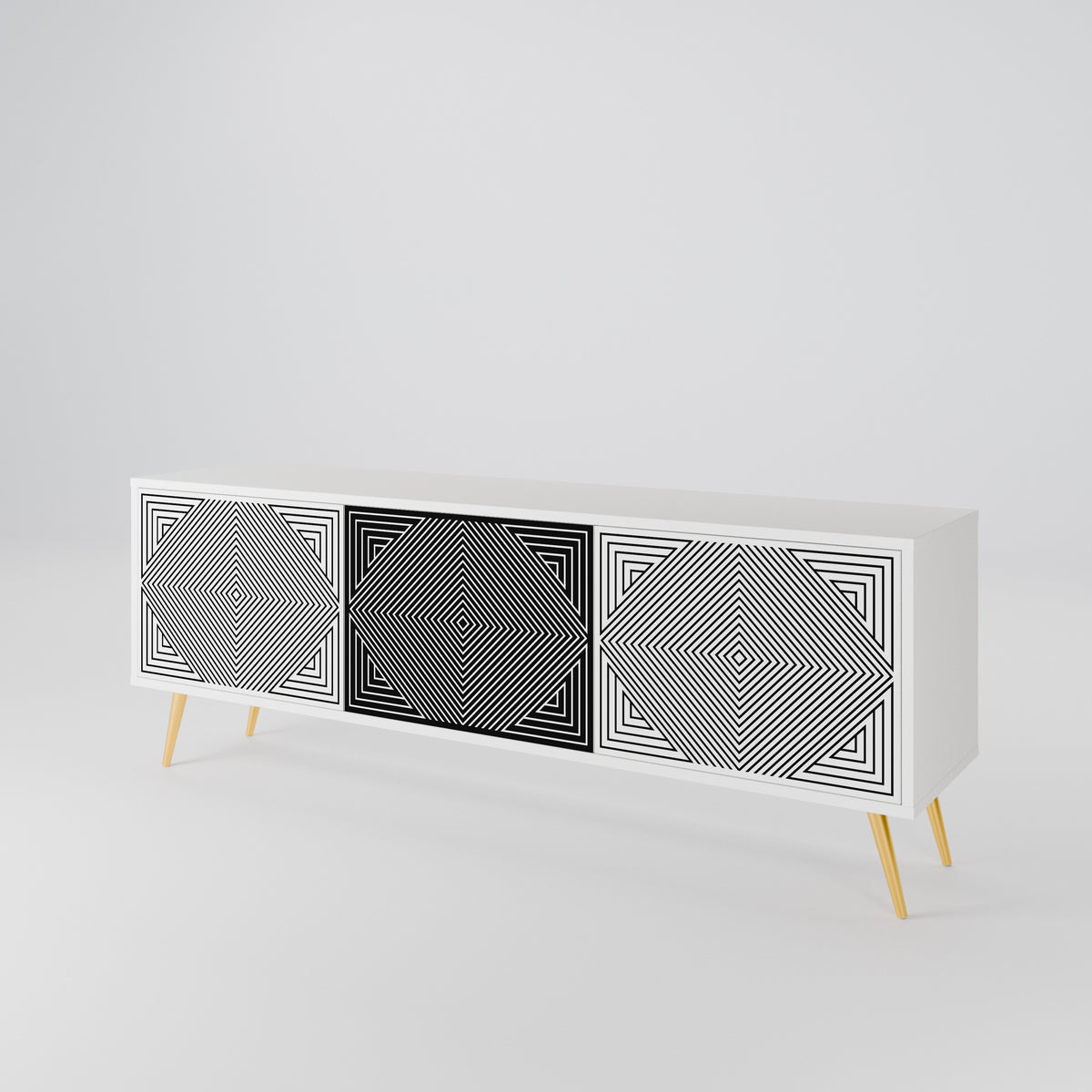 POLYGON ILLUSION Mueble de TV de 3 Puertas