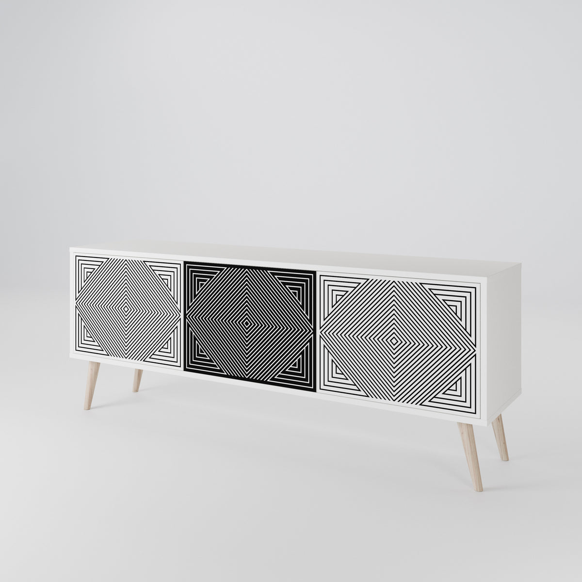 POLYGON ILLUSION Mueble de TV de 3 Puertas
