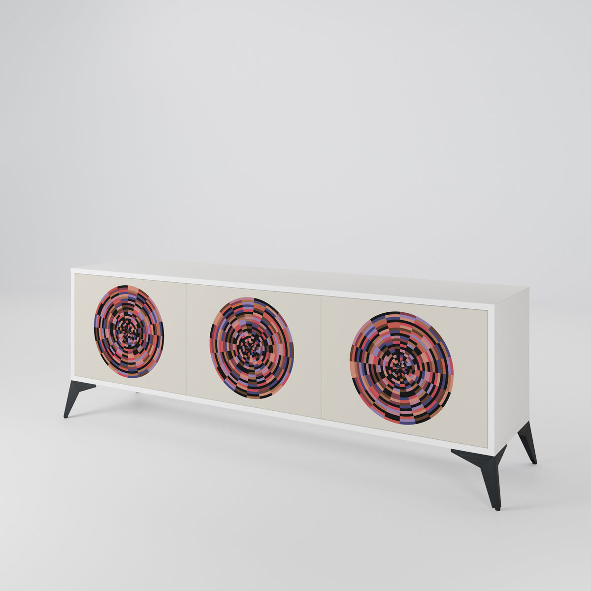 BROWN CIRCLES Mueble de TV de 3 Puertas