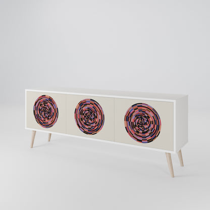 BROWN CIRCLES Mueble de TV de 3 Puertas