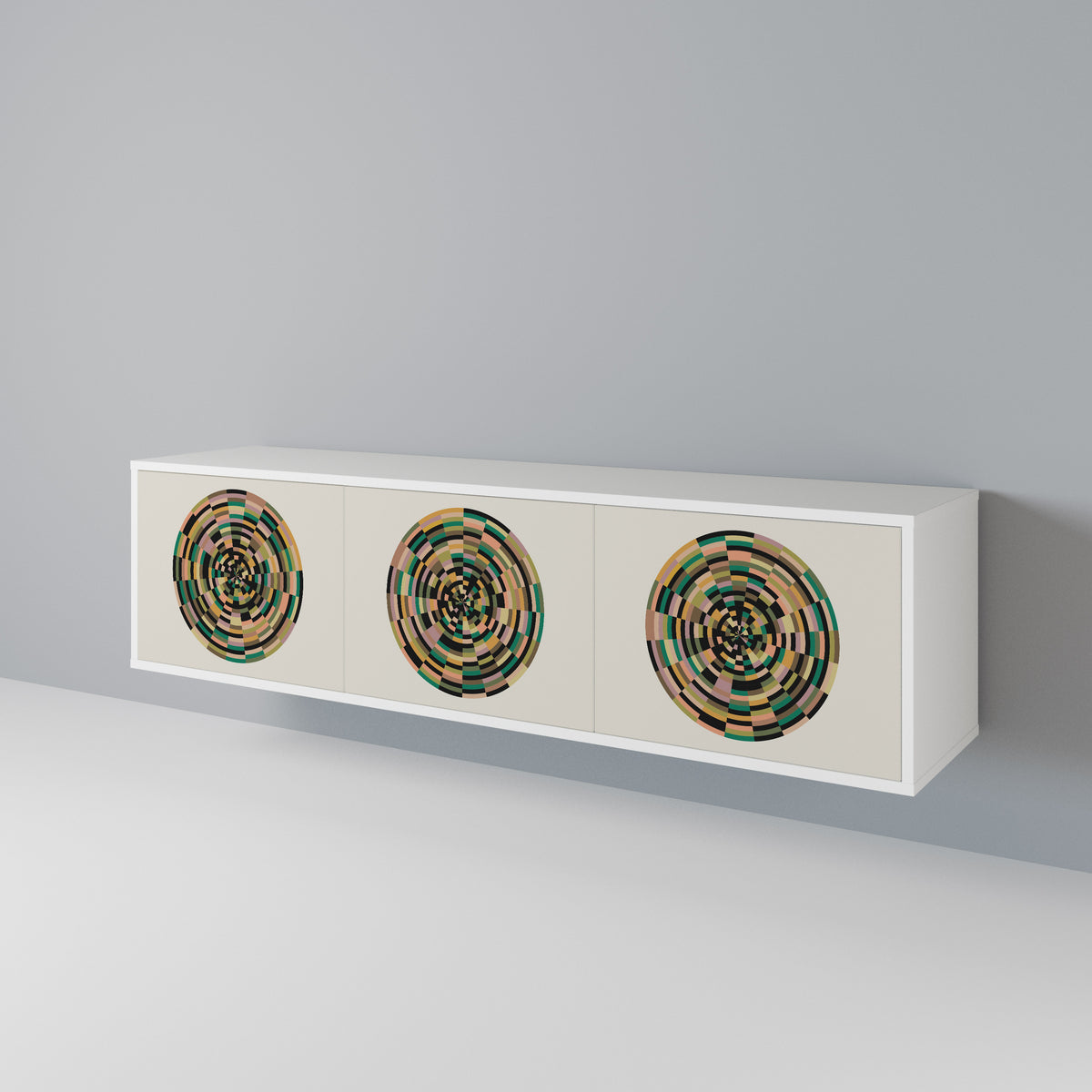 GREEN CIRCLES Mueble de TV de 3 Puertas