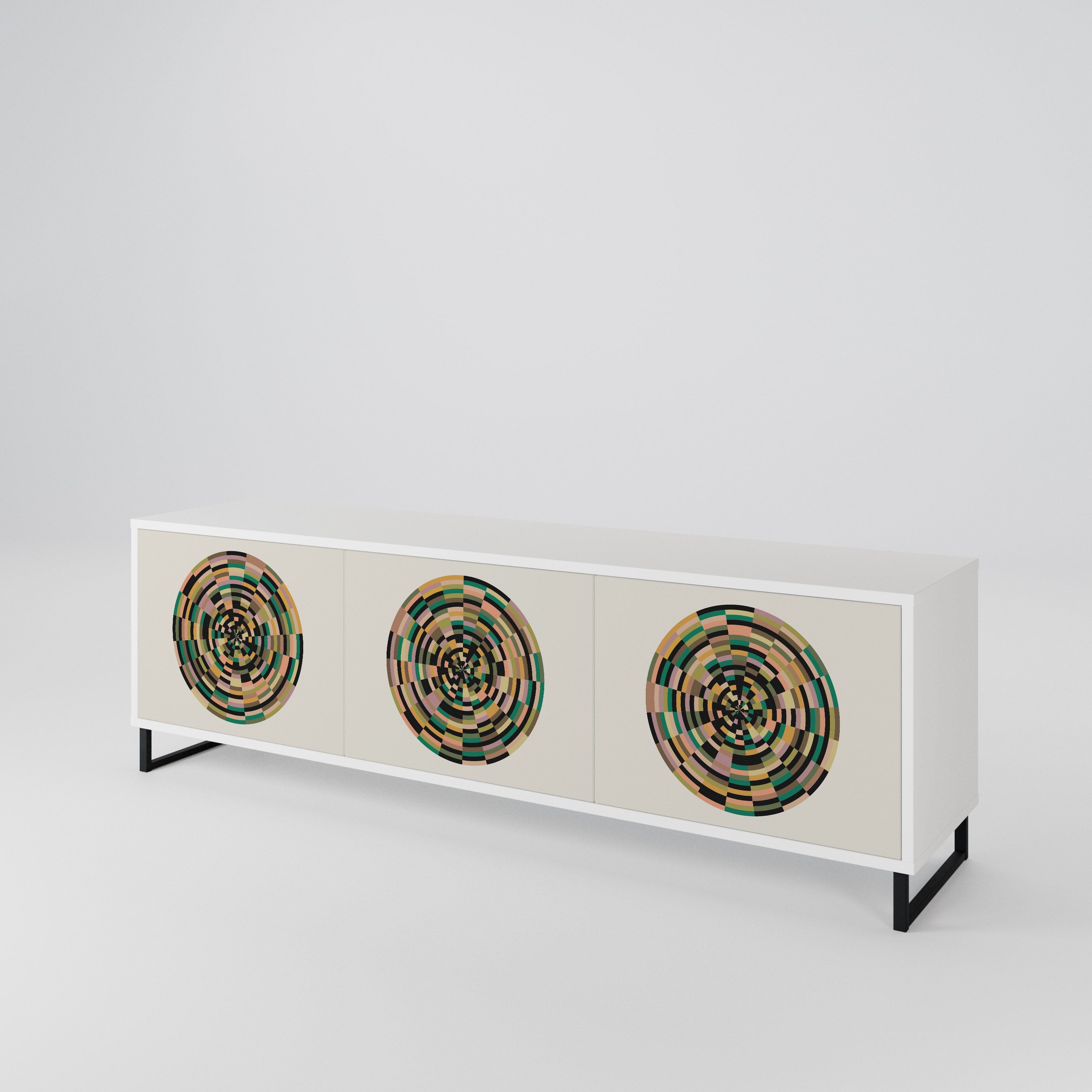 GREEN CIRCLES 3-Door TV Cabinet