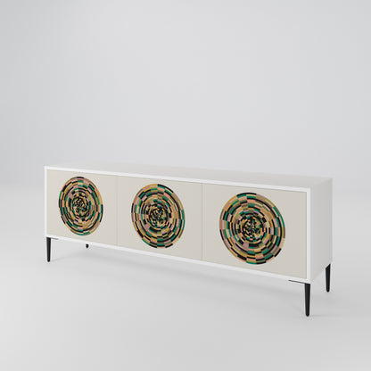 GREEN CIRCLES Mueble de TV de 3 Puertas