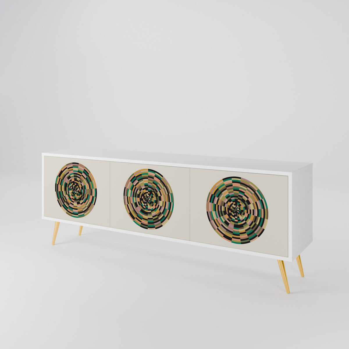 GREEN CIRCLES Mueble de TV de 3 Puertas