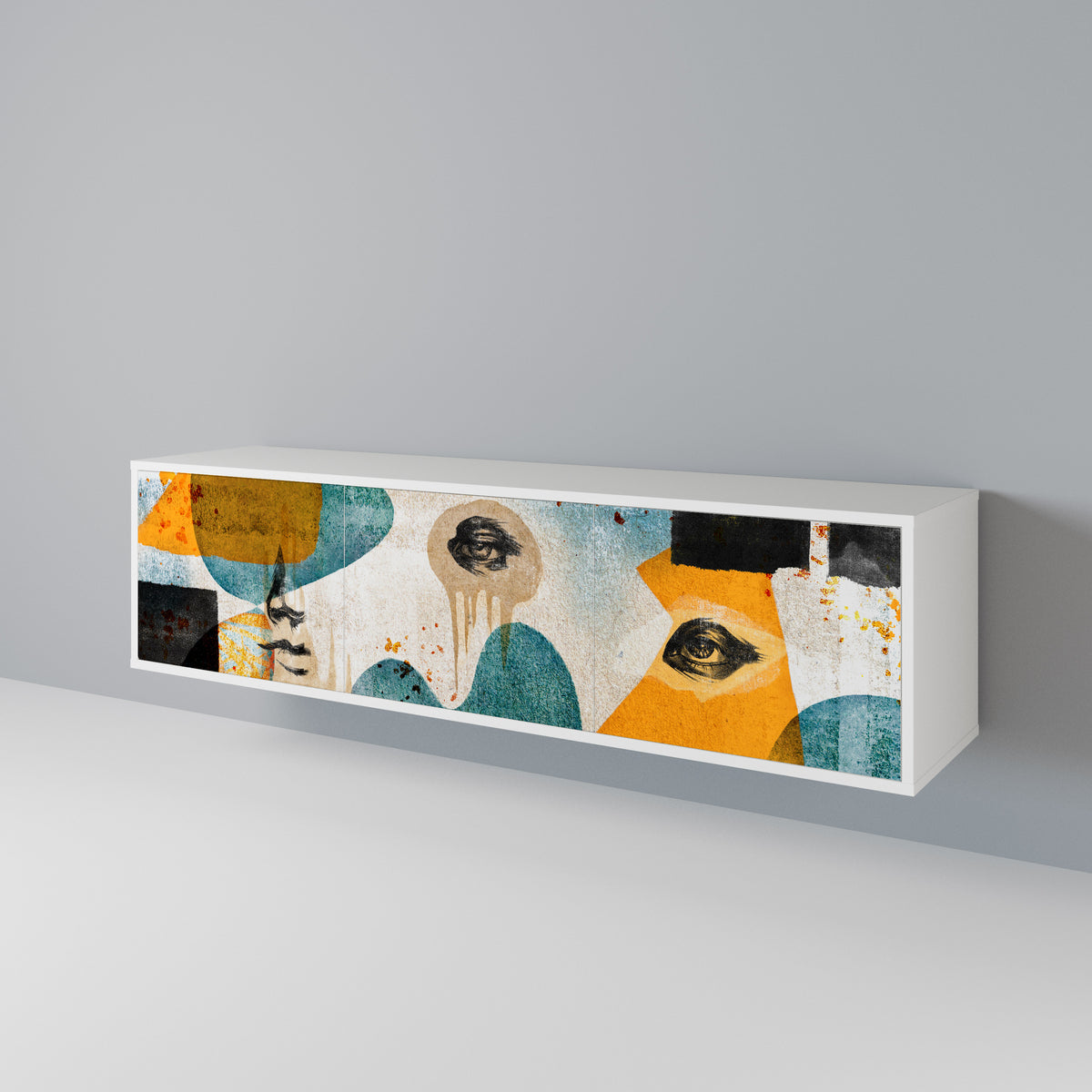 ABSTRACT FACES Mueble de TV de 3 Puertas