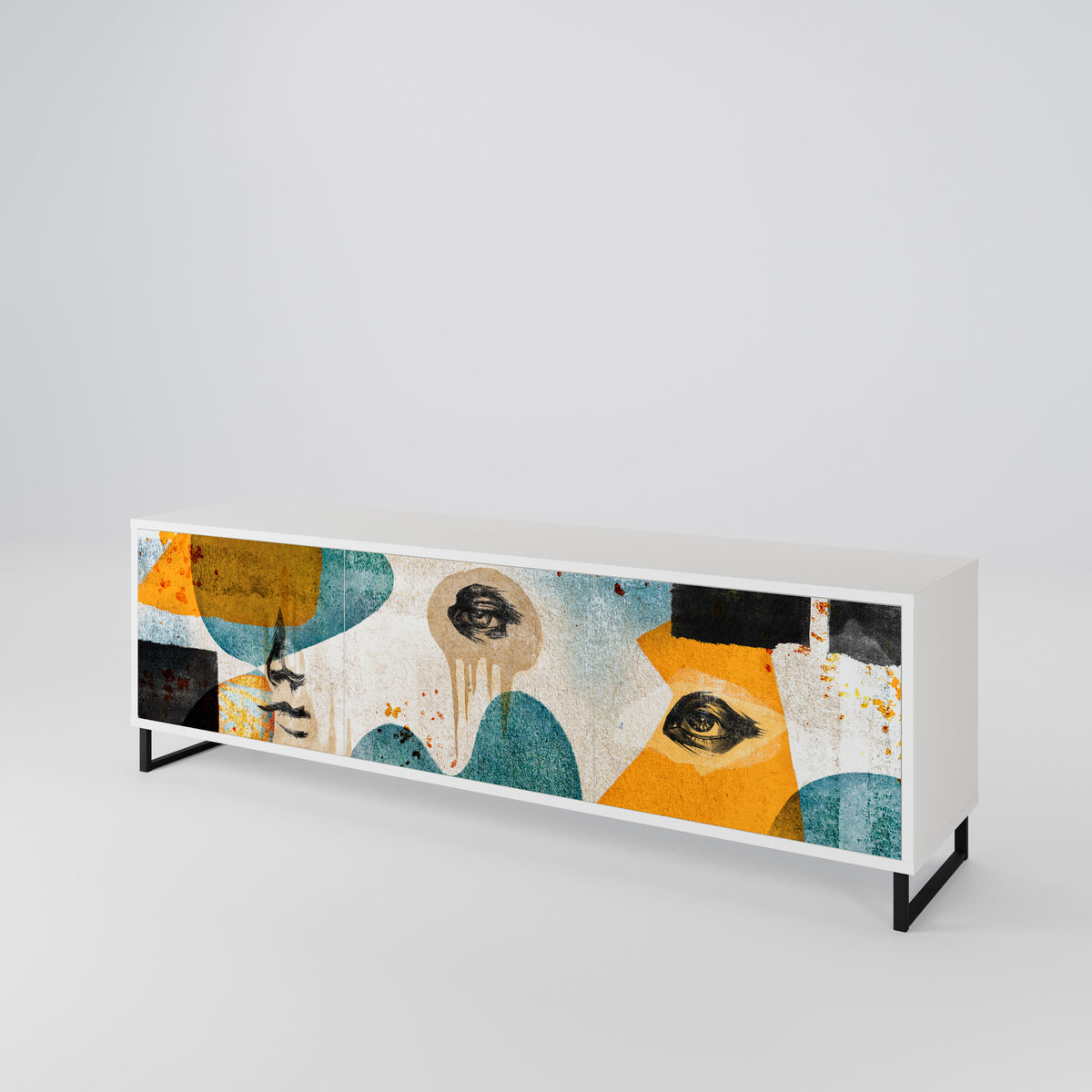 ABSTRACT FACES Mueble de TV de 3 Puertas