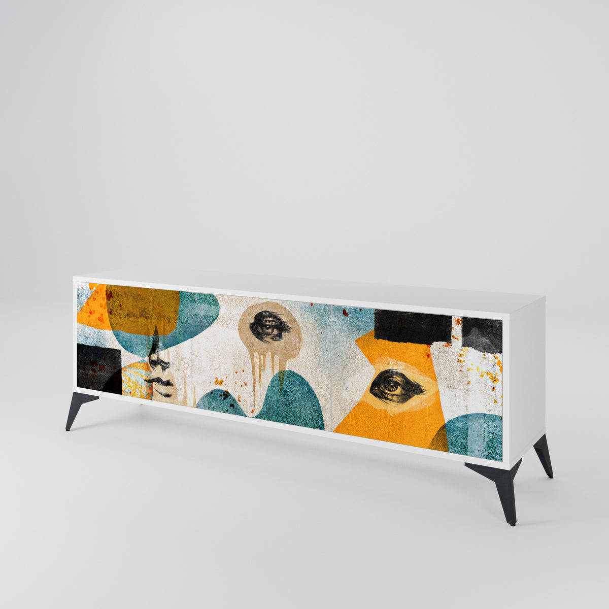 ABSTRACT FACES Mueble de TV de 3 Puertas
