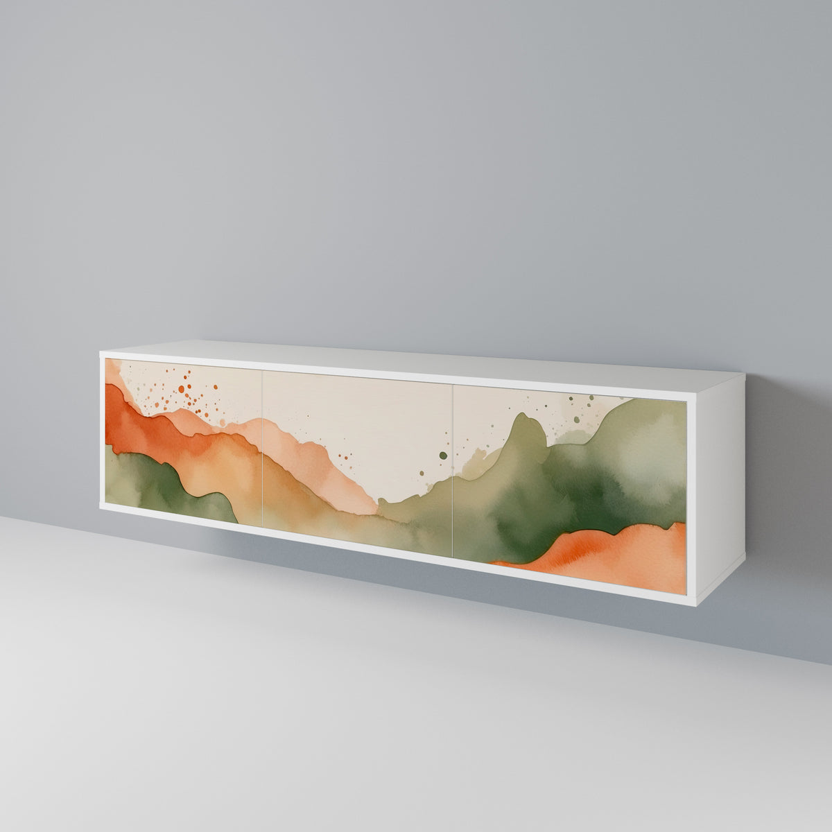WATERCOLOUR PEAKS Mueble de TV de 3 Puertas