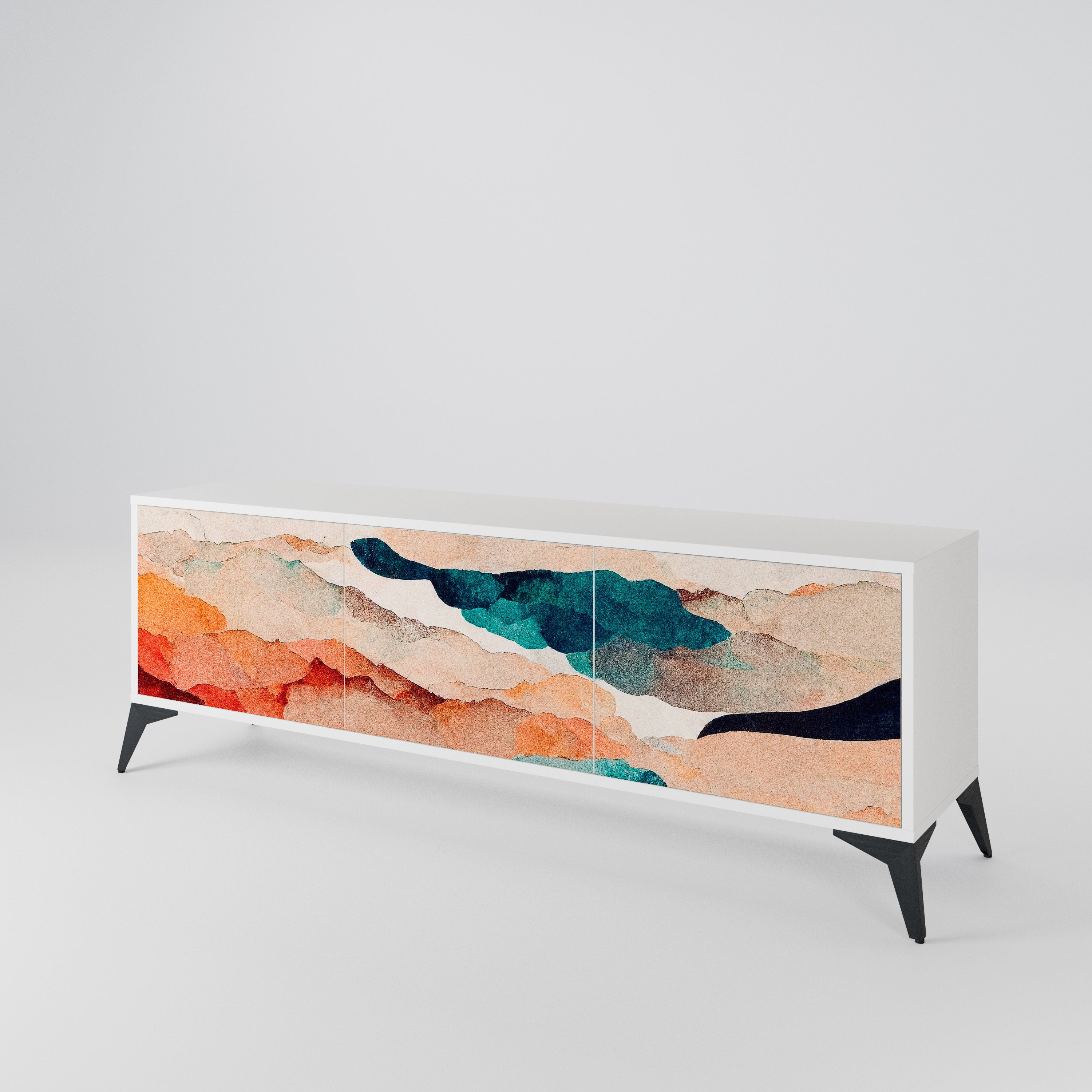 ABSTRACT LANDSCAPE 3-Door TV Cabinet