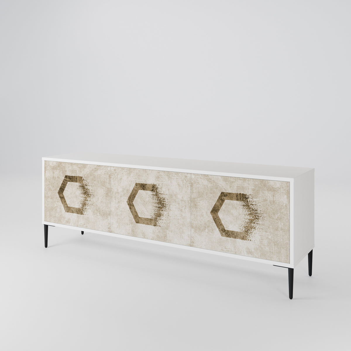 HEXAGONAL SHAPES Mueble de TV de 3 Puertas